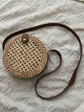 Jcrew Rattan Crossbody Bag